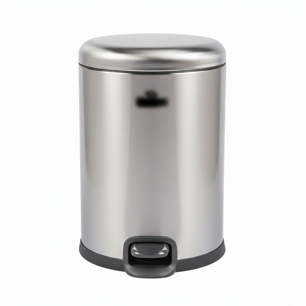 SS 5L Stainless Steel Round Pedal Bin with Removable Inner Bucket – Silver