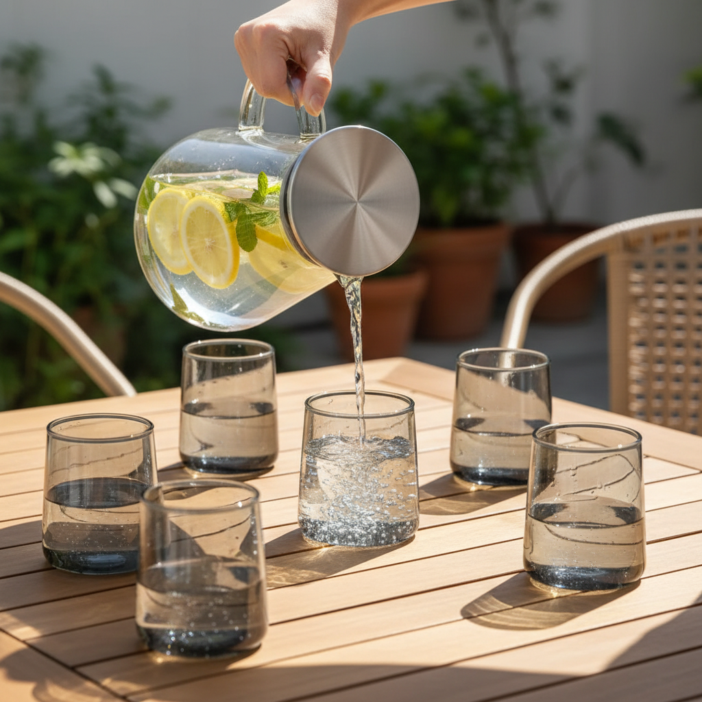 7-Piece 1950ml Smoky Grey Jug Set