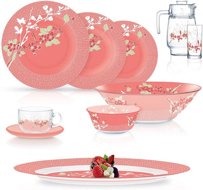 Japanese Pink 46pc Dinner Set-Q0929