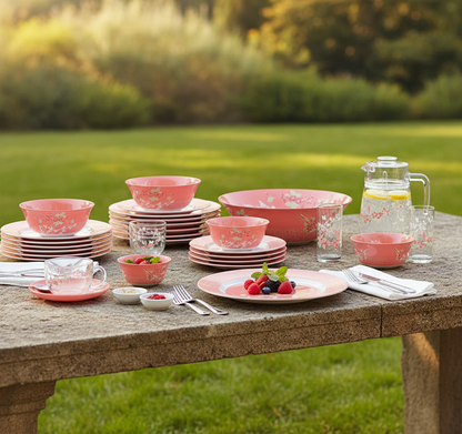 Japanese Pink 46pc Dinner Set-Q0929