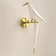 Geometric Origami Bird Wall Sconce  Gold Lamp
