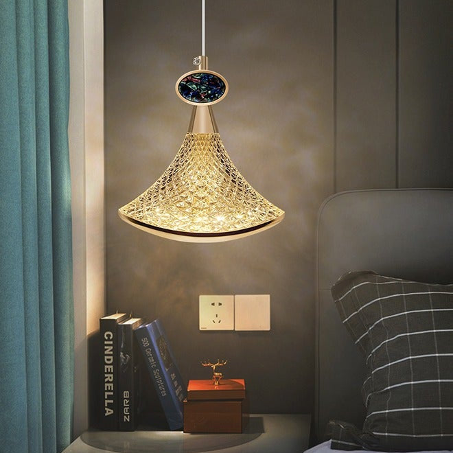 Gold Mesh Cone Pendant Light