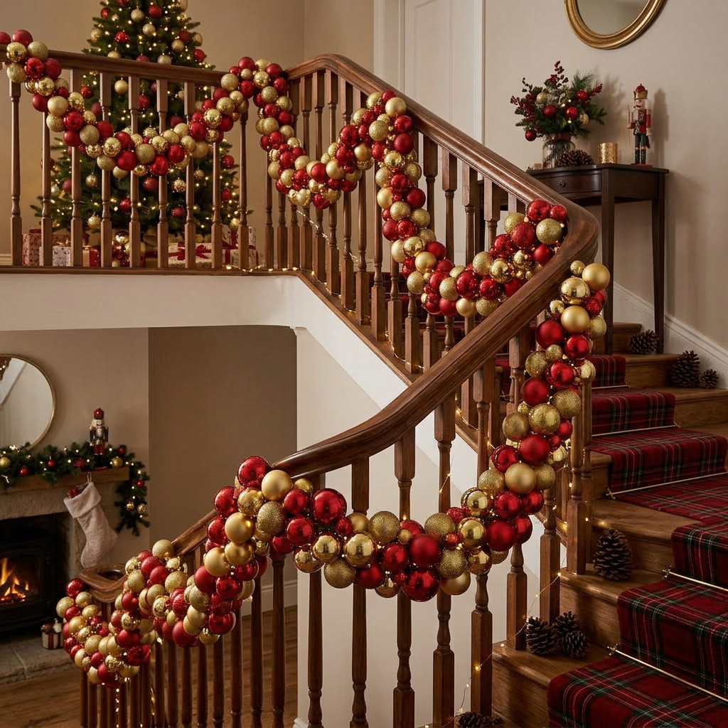 Mixed Colour String Ball Christmas Garland