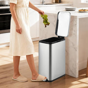 Dawood Lifestyle & Gadgets kes 50 litre stainless steel step bin with soft-close lid, removable inner bucket, and slim space-saving design.
