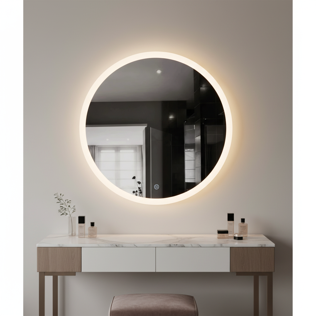 60CM Round Mirror Light with Touch Sensor, ML LS12