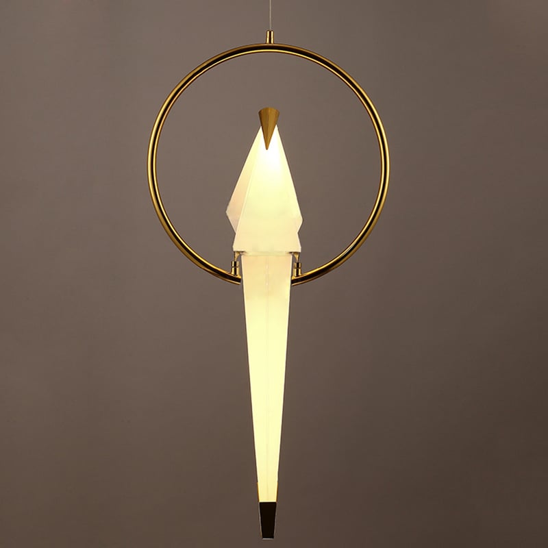 Gold Ring Origami Bird Pendant  Ceiling Light
