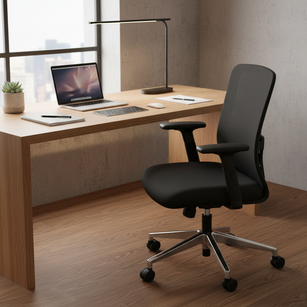 Mid Back Office Chair with Aluminium Star Base