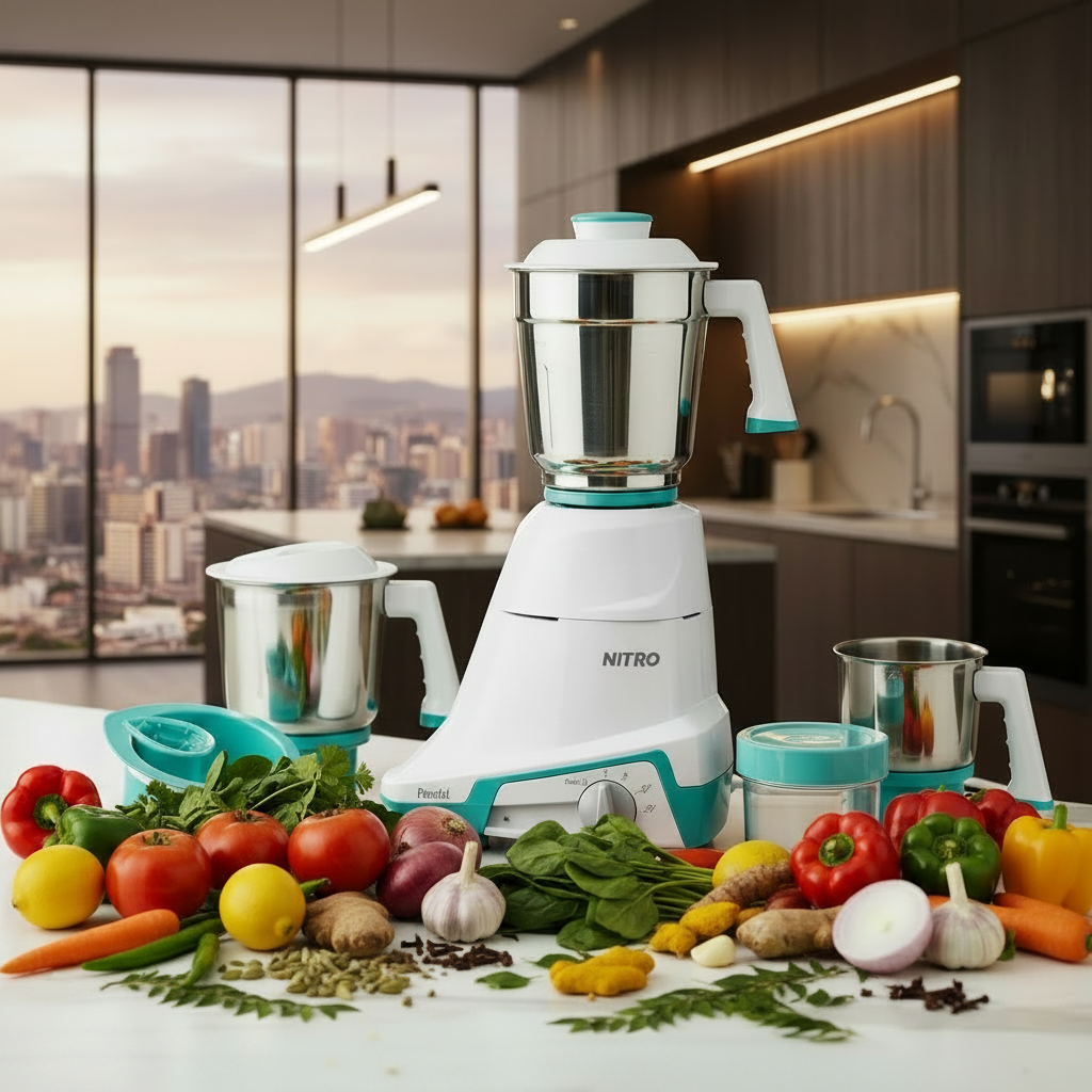 Preethi Nitro Mixer Grinder – 750W, 3 Jars,-MG155/02