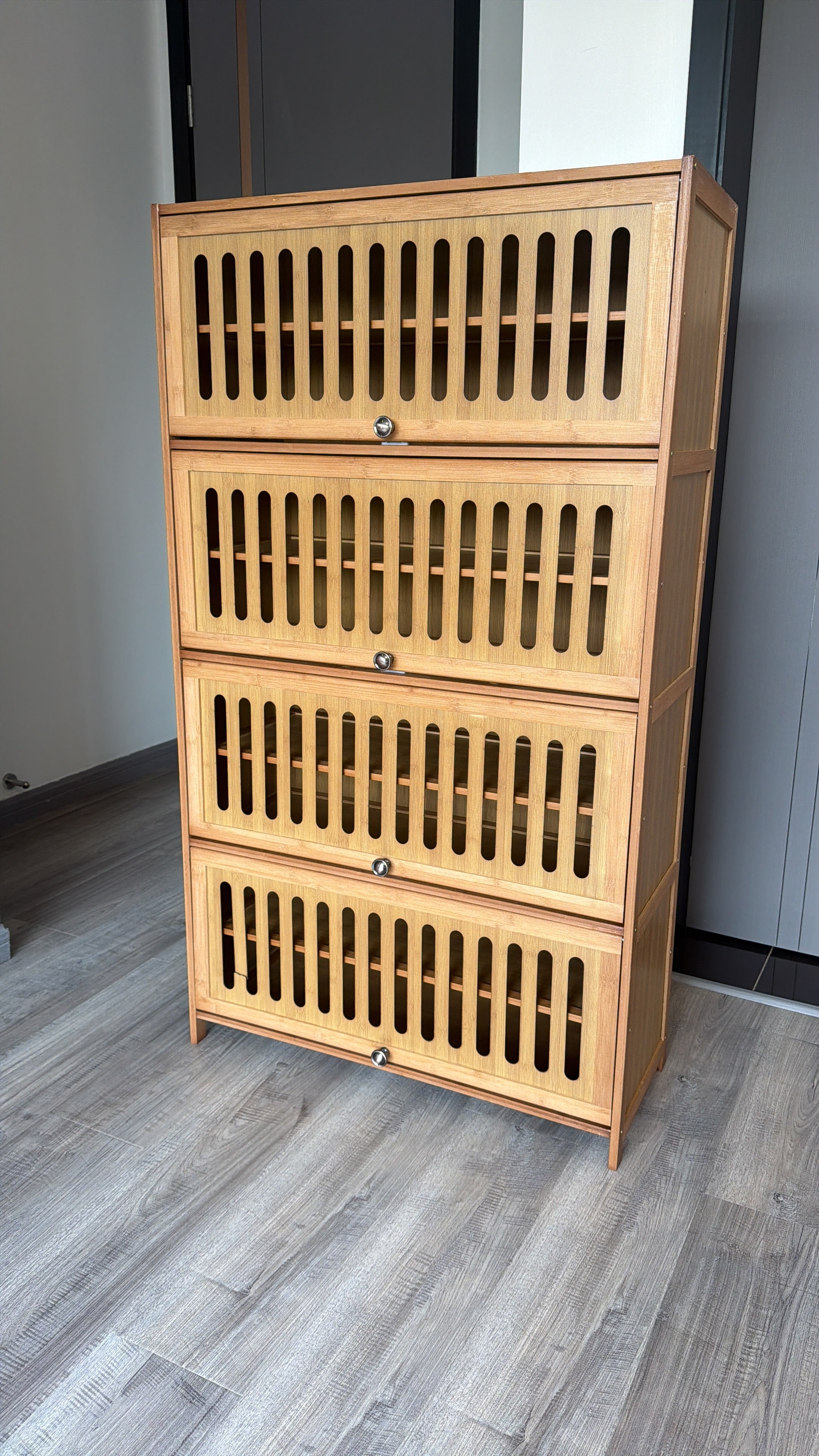 9 Layer Bamboo Shoe Rack Storage Cabinet