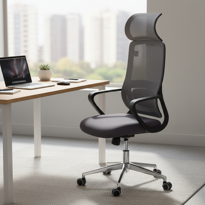 High Back Mesh Office Chair with Lumbar Support and Adjustable Tilt