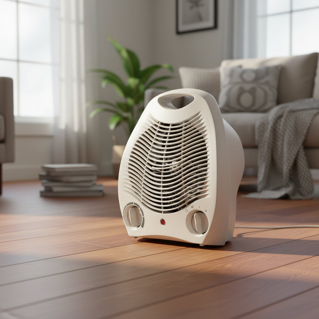 Nunix electric fan heater with 2 heat settings for home and office use