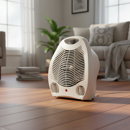 Nunix electric fan heater with 2 heat settings for home and office use