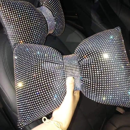 Bowknot Car Headrest and Neck Pillow Set