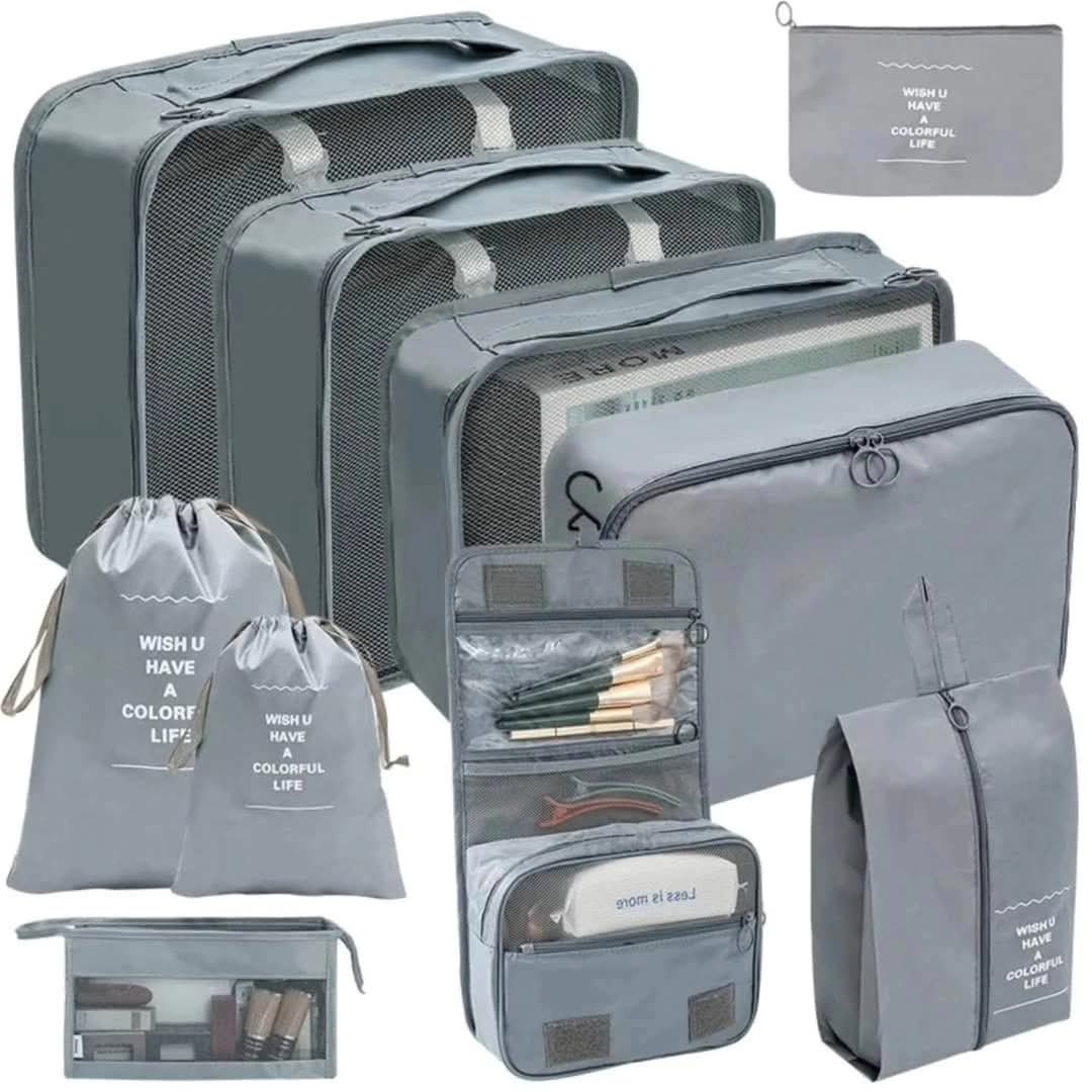 10pcs luggage travel organizers packing cubes set for suitcase organization