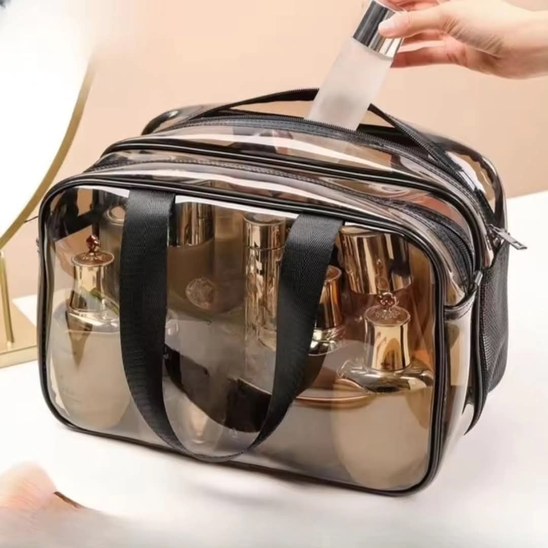 Travel Portable Cosmetic Bag – Waterproof Double Layer Makeup and Toiletry Organizer 31x21x16cm Wet and Dry Separation