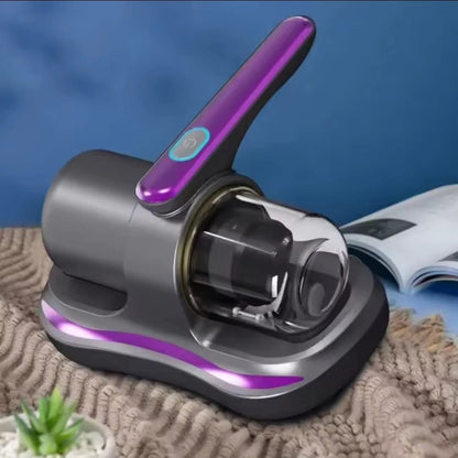 Cordless black and gold handheld mite remover vacuum for beds, sofas, and carpets