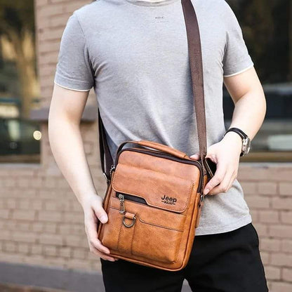 Men’s shoulder bag for daily use with adjustable strap and multiple compartments