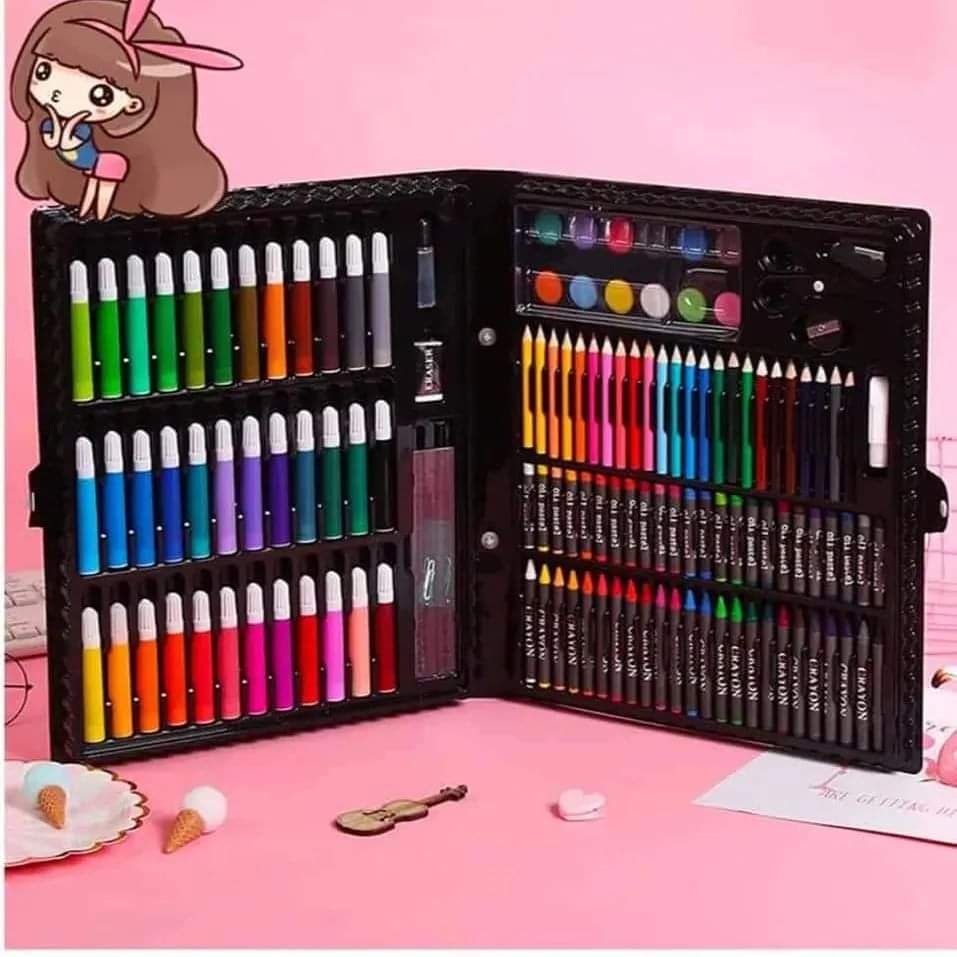 150-piece kids drawing and painting art set in a portable case
