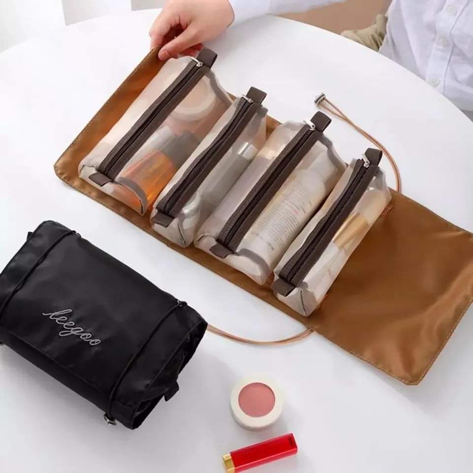 Detachable and foldable makeup storage organizer for cosmetics and beauty accessories