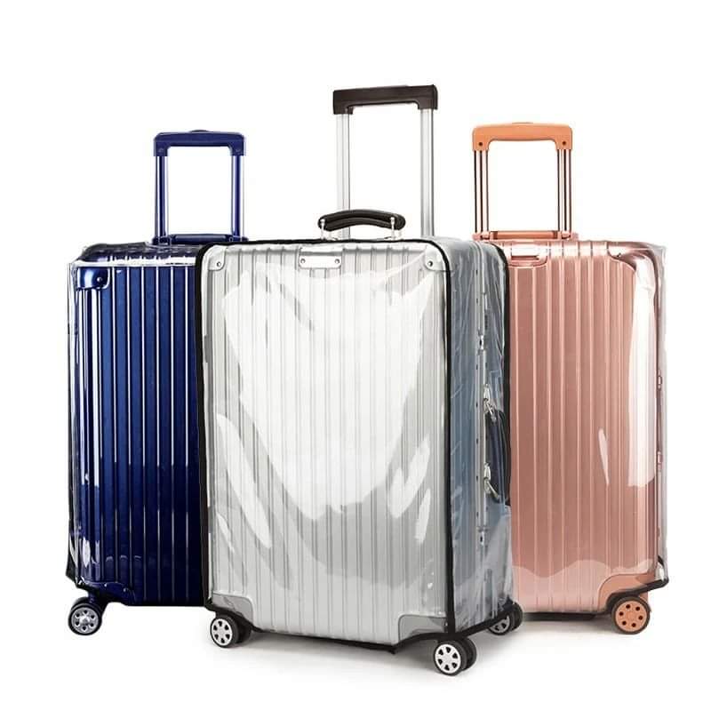 Waterproof transparent suitcase protector cover for travel luggage