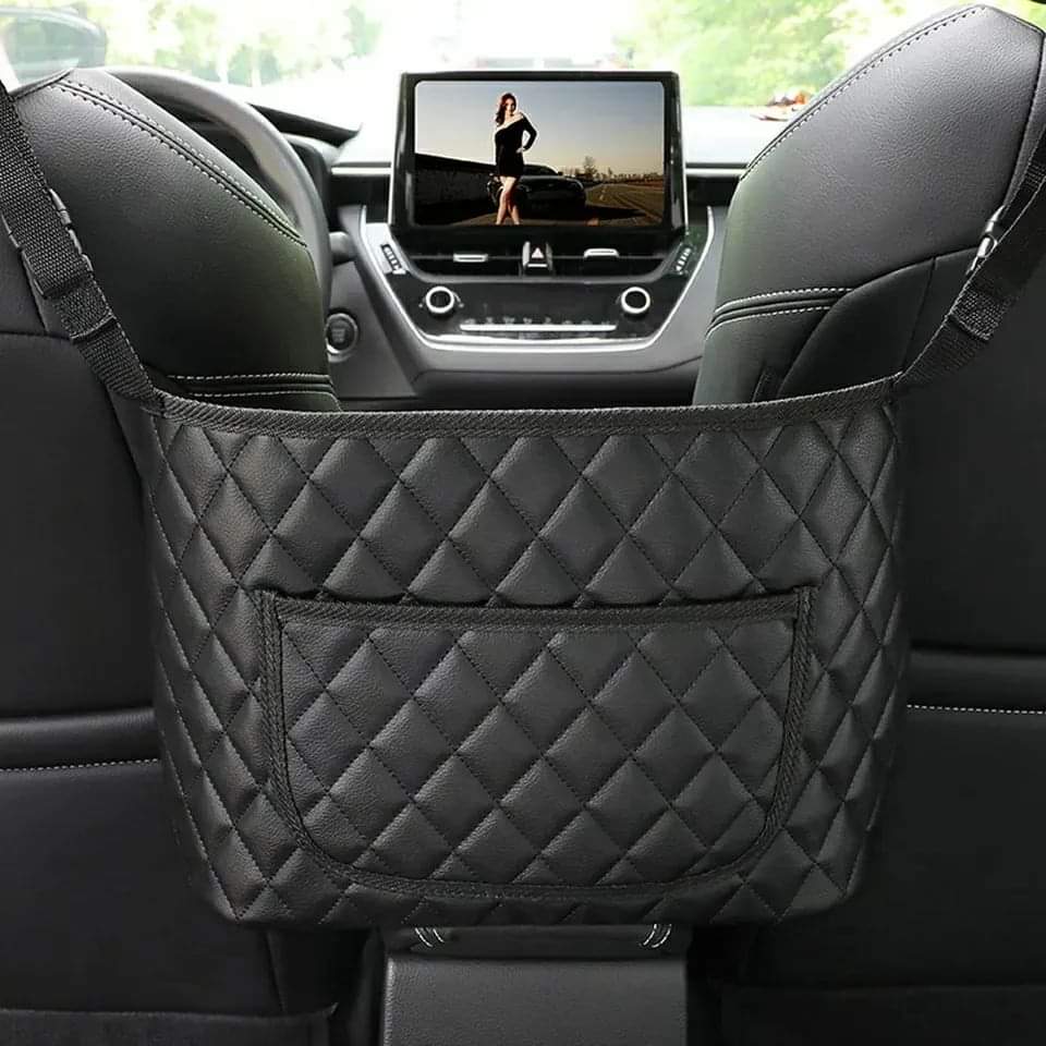 Car between seat organizer with multiple compartments for storage of essentials