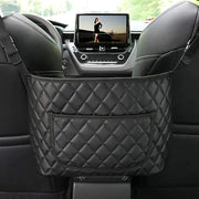 Car between seat organizer with multiple compartments for storage of essentials
