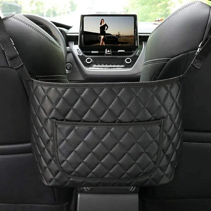 Car between seat organizer with multiple compartments for storage of essentials