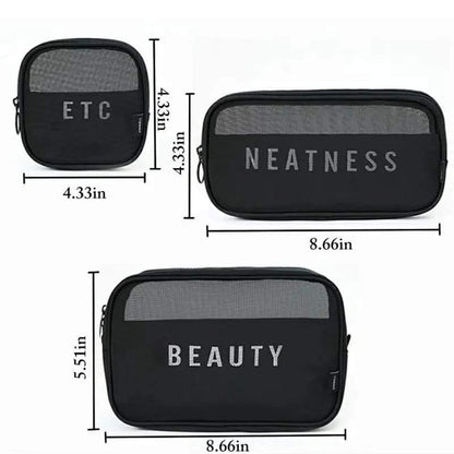 3pcs Mesh Portable Accessories Organizer