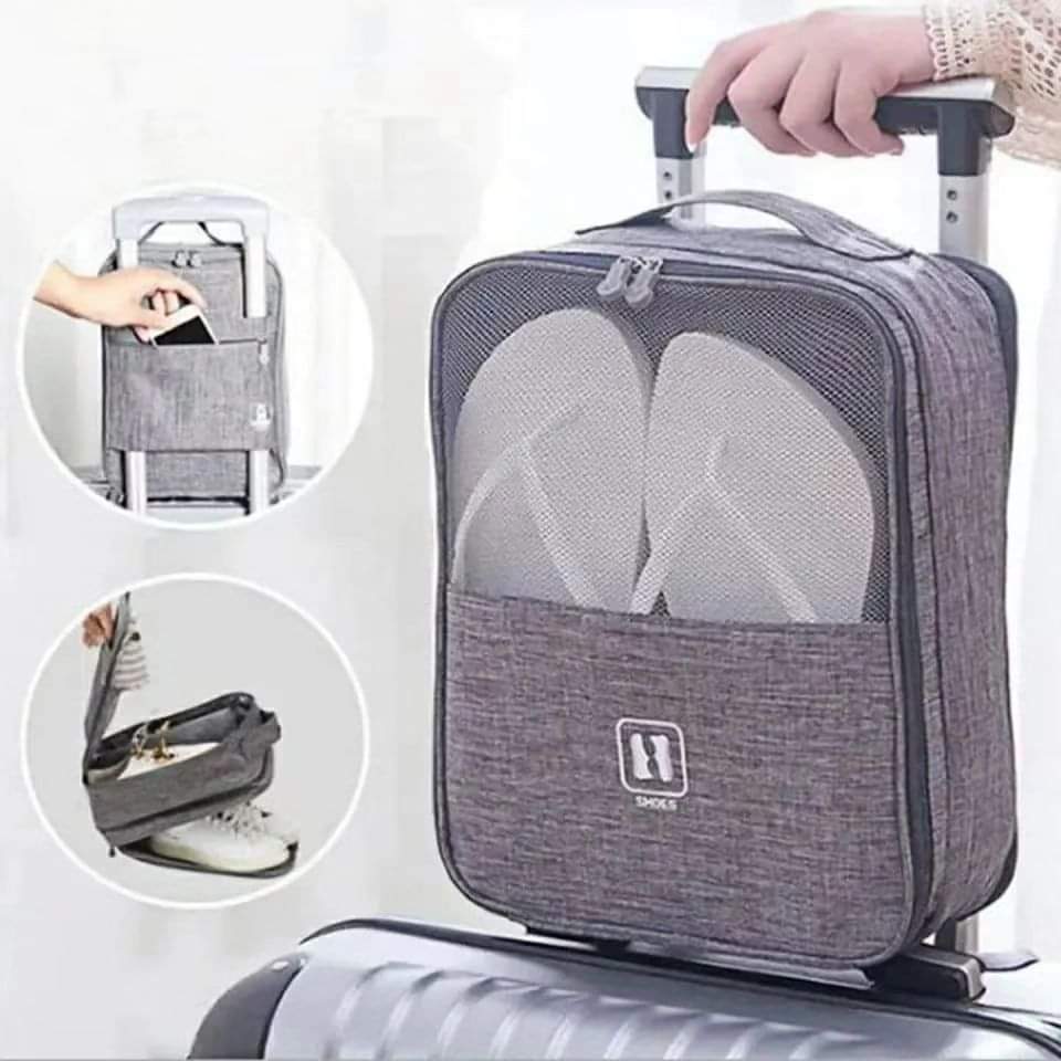 Waterproof travel shoe bag for keeping shoes separate and protected during travel