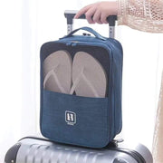 Waterproof Travel Shoe Bag 25x35cm – Black and Grey Portable Shoe Storage Organizer for Travel and Gym Use