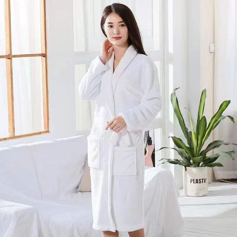 Fleece material bathrobes