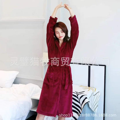 Fleece material bathrobes