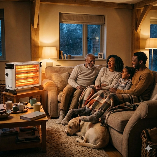 PRH004 quartz heater with 4 heat settings and 2000W maximum power