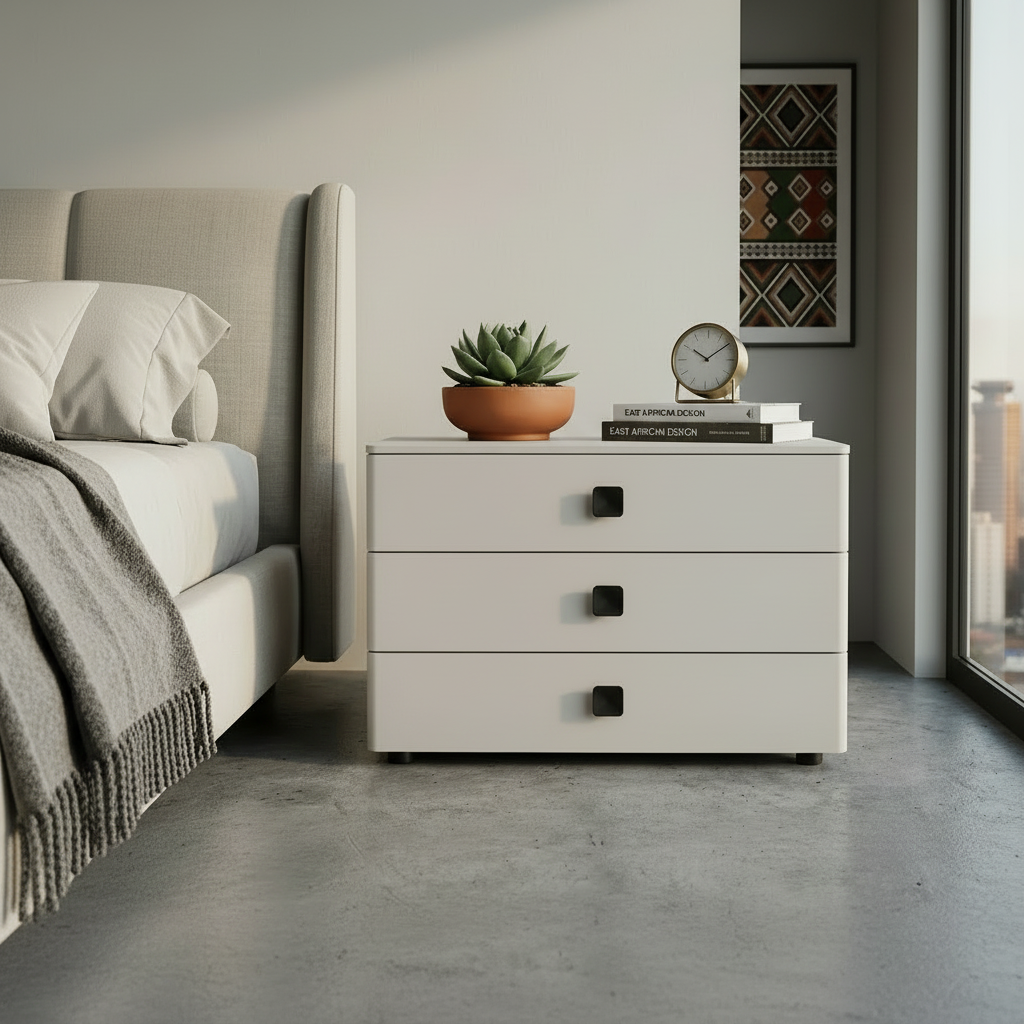 3-Drawer Bedside Nightstand Straton Style Storage Cabinet
