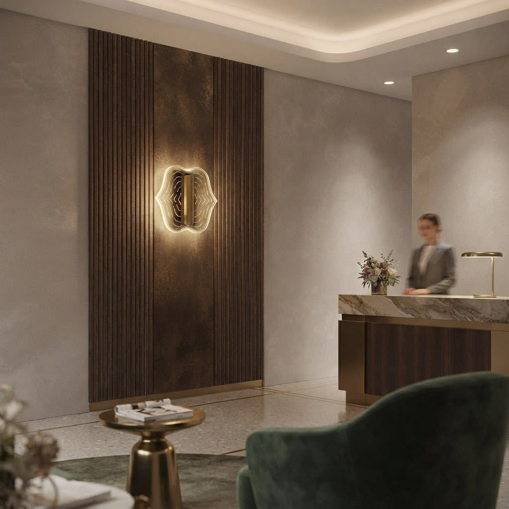 Black and Gold LED Decorative Indoor Wall Light 6W 3000K Warm White LL 2638-20-BK-WW