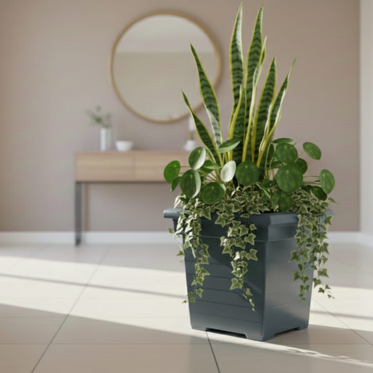 Square Hard-plastic Flower/plant vase
