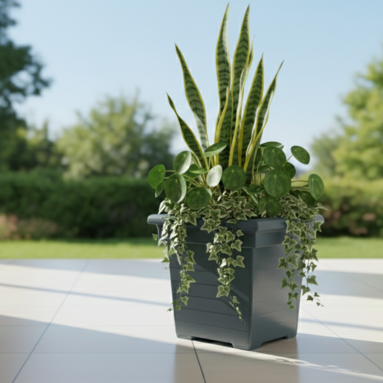 Square Hard-plastic Flower/plant vase
