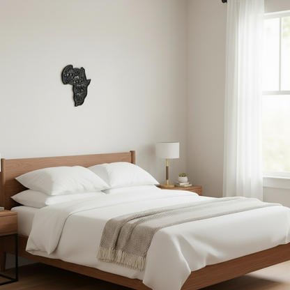 Handcrafted African Continent Map Decor