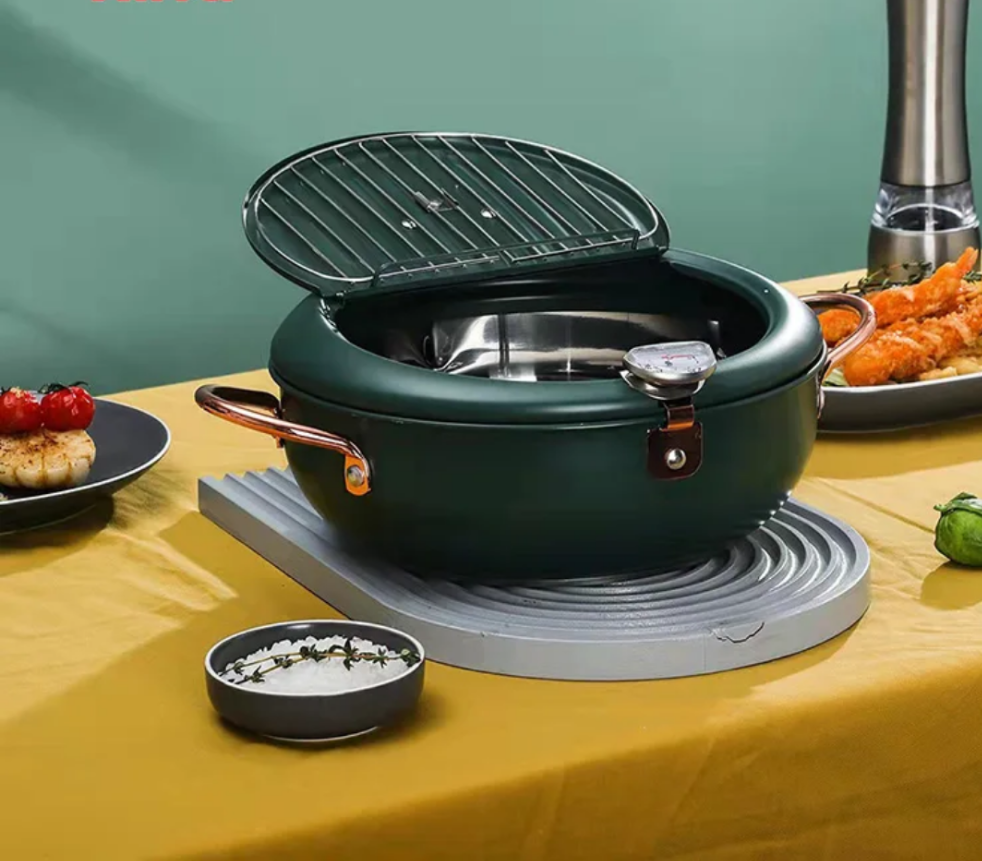Nordic Green Frying Pot