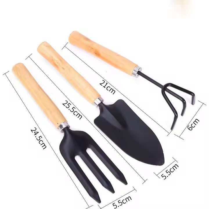 3pcs Garden Tool set with Wooden Handles