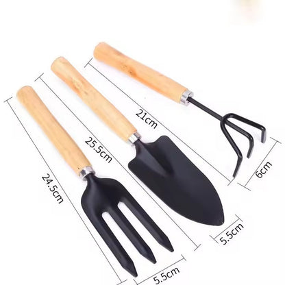3pcs Garden Tool set with Wooden Handles