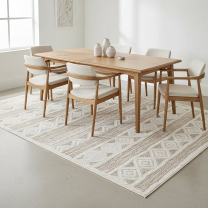 Oriental Weavers: Makao Geometric Pattern Carpet Rug; Beige 200 × 290 cm – KBORIE165