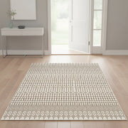 Vedantu geometric pattern carpet rug with modern design, soft texture, and durable construction suitable for large living and dining spaces.