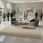 Light brown diamond pattern carpet rug 240×340cm by Oriental Weavers Vedantu for large interior spaces