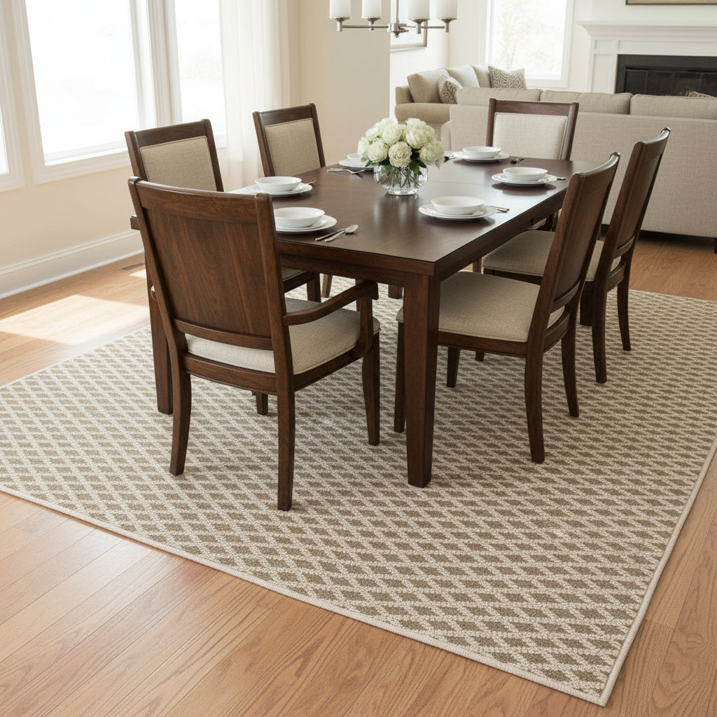 Oriental Weavers: Vedantu Diamond Pattern Carpet Rug; (240×340)cm, Light Brown-KBORIE175