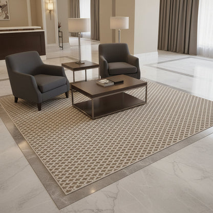 Oriental Weavers: Vedantu Diamond Pattern Carpet Rug; (240×340)cm, Light Brown