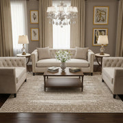Beige distressed pattern carpet rug 240×340cm by Oriental Weavers Vedantu for large modern interiors