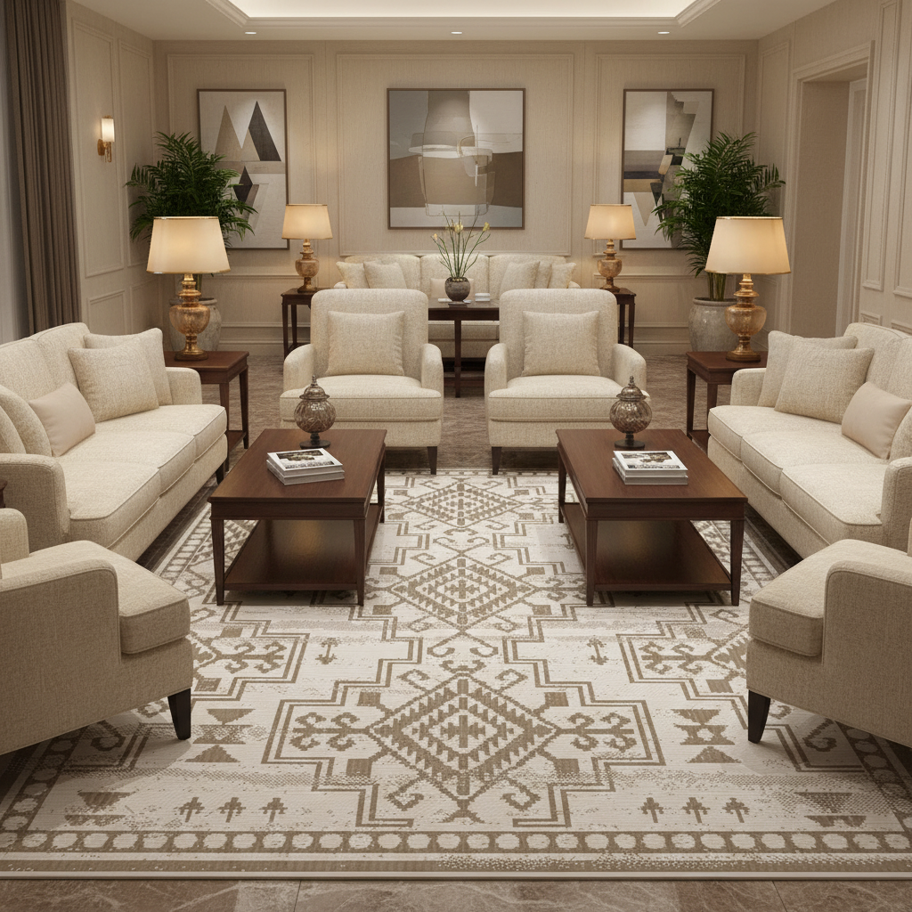 Oriental Weavers: Vedantu Embroidered Geometric Pattern Carpet Rug; (240×340)cm, Brown-KBORIE175