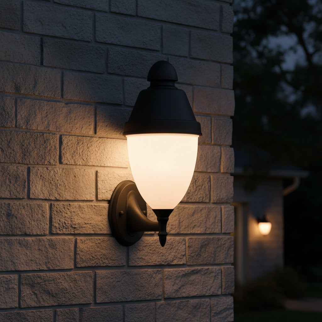 Black Aluminium Outdoor Wall Lamp with E27 Holder LL 503A-BK