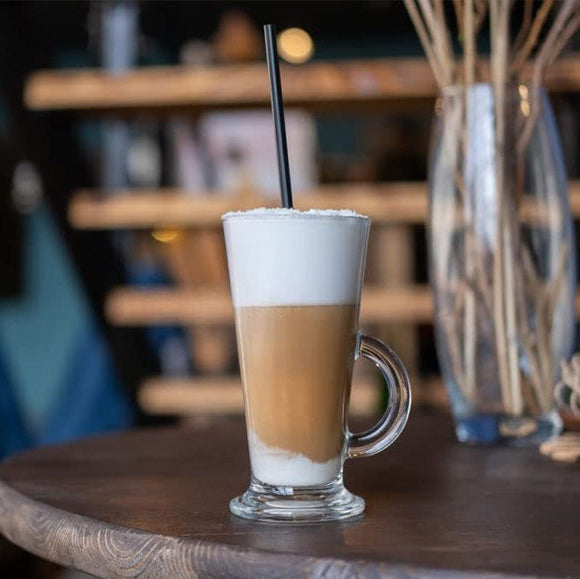 BA latte coffee mug 290ml clear glass for hot beverages